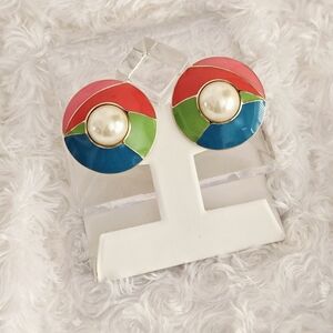 RARE Vintage Guy Laroche Bold Large Geometric Haute Couture 80's Large Earrings